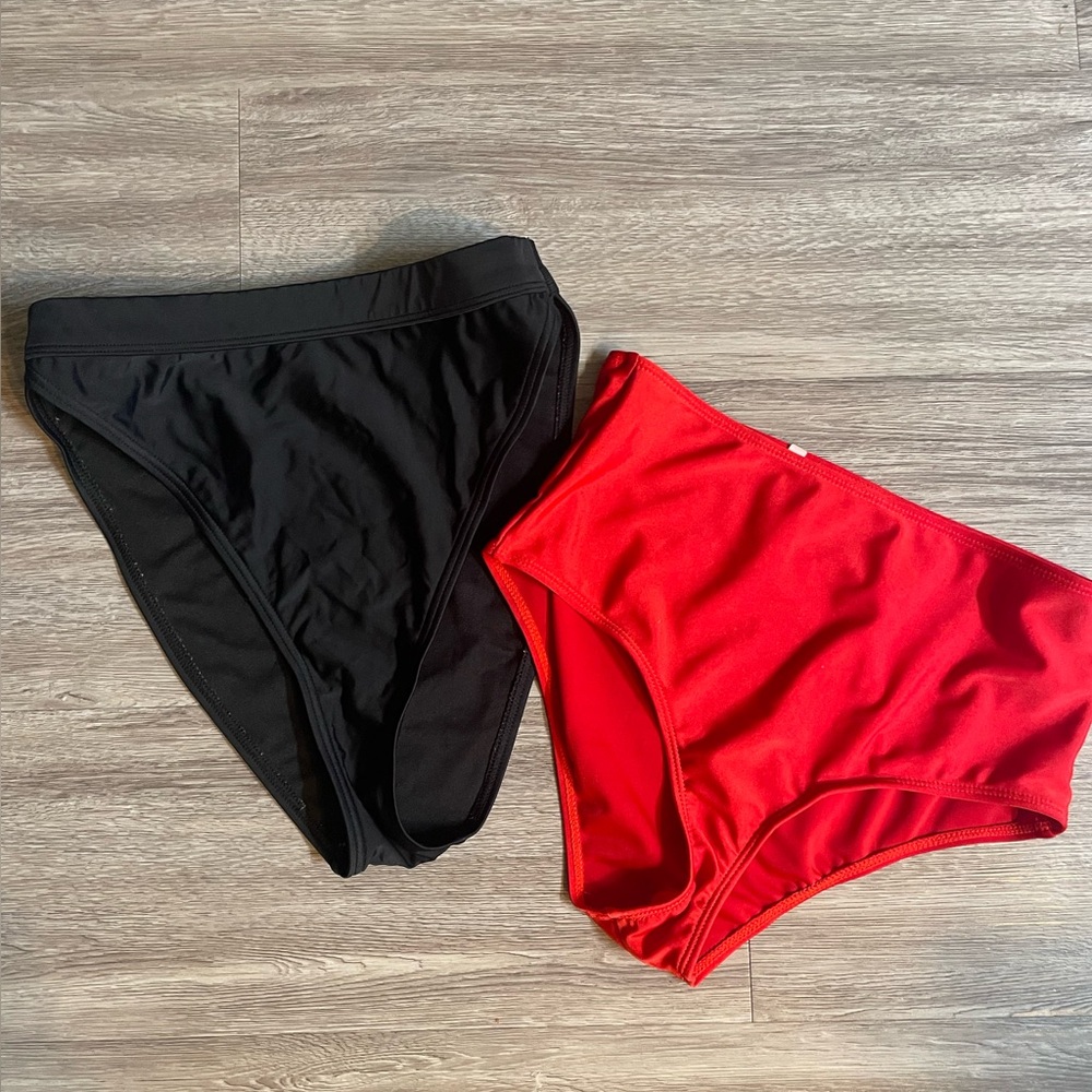 Black and Red Bikini Bottoms